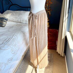 Tan Long Tie Up Swim Sarong Skirt Cover Up